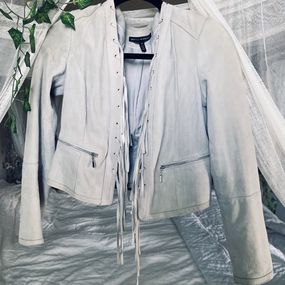 Grey Suede Festival Fringe Jacket